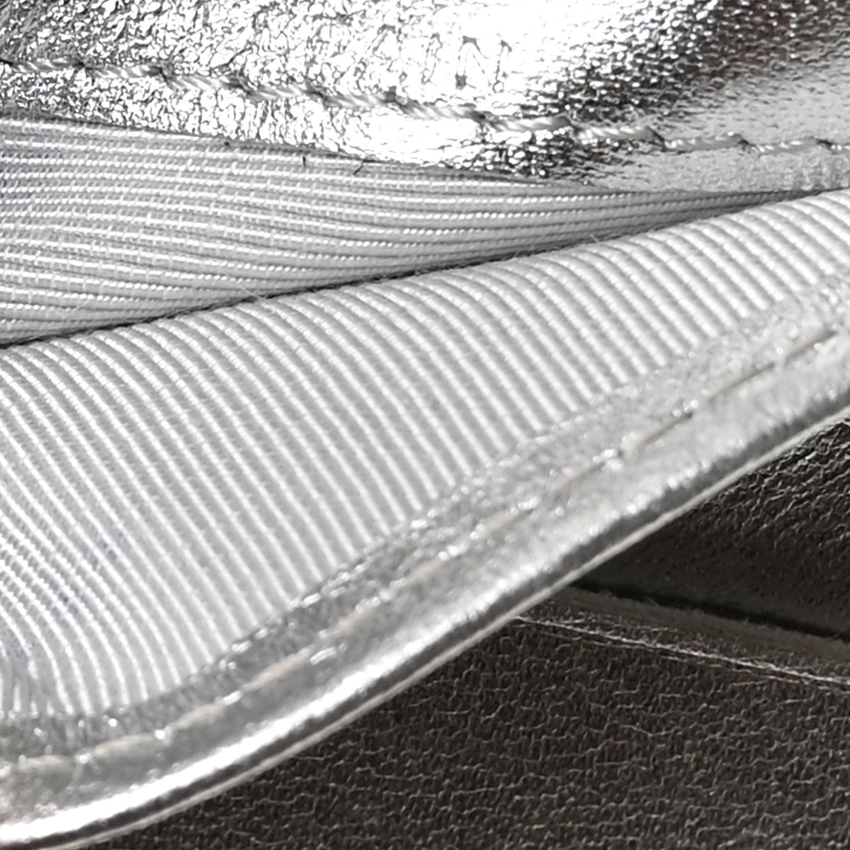 Chanel Metallic Lambskin Quilted Compact French Flap Wallet Silver 7 of 10