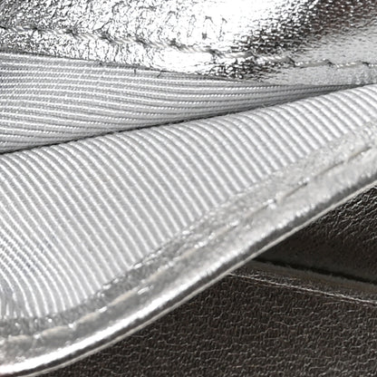 Chanel Metallic Lambskin Quilted Compact French Flap Wallet Silver 7 of 10