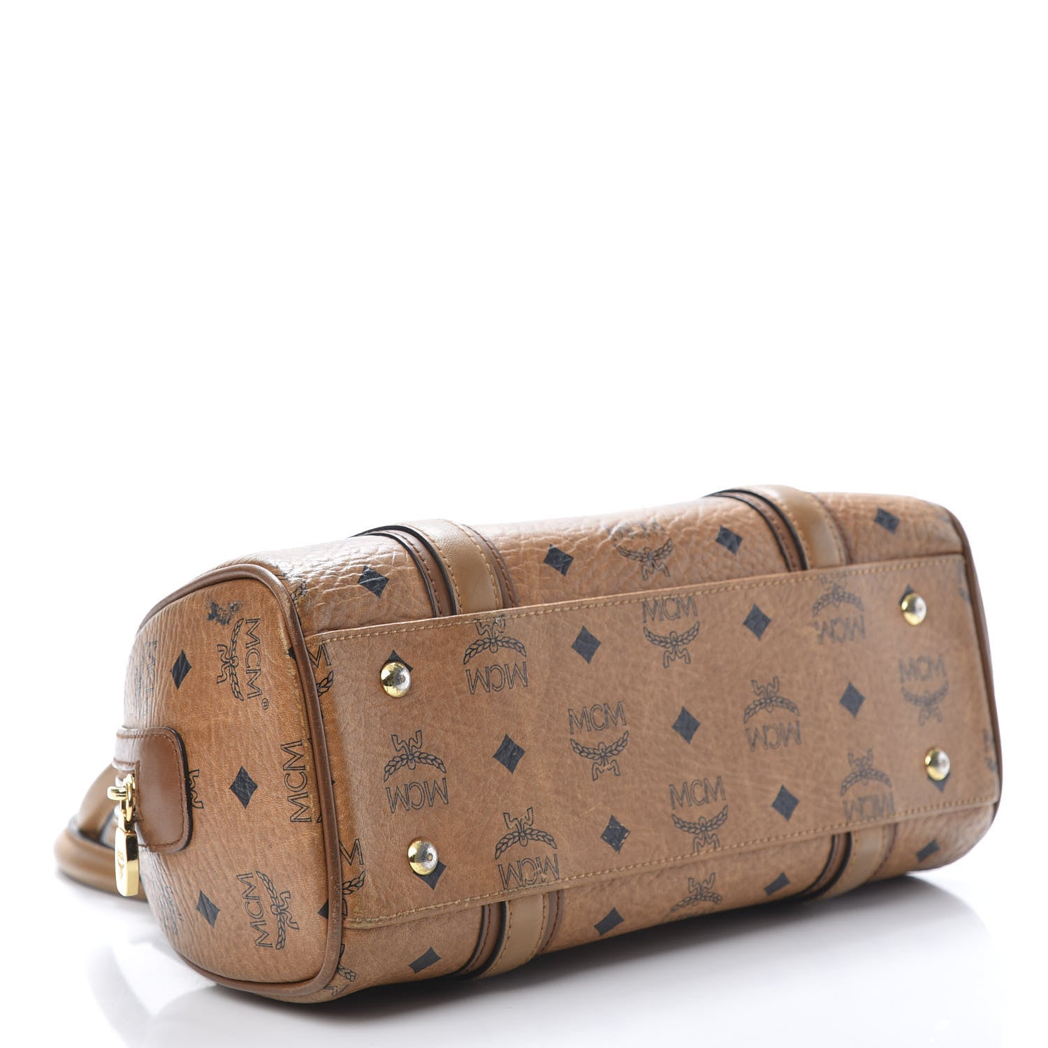 MCM Visetos Boston Bag Cognac 4 of 19