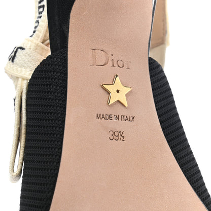 Christian Dior Technical Canvas Ribbon J Adior Slingback 65mm Pumps 39.5 Black 6 of 9