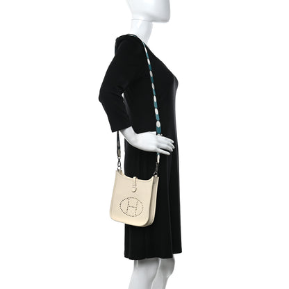 Hermes Taurillon Clemence Flipperball Sangle Evelyne TPM Nata Black Vert Bosphore 2 of 12