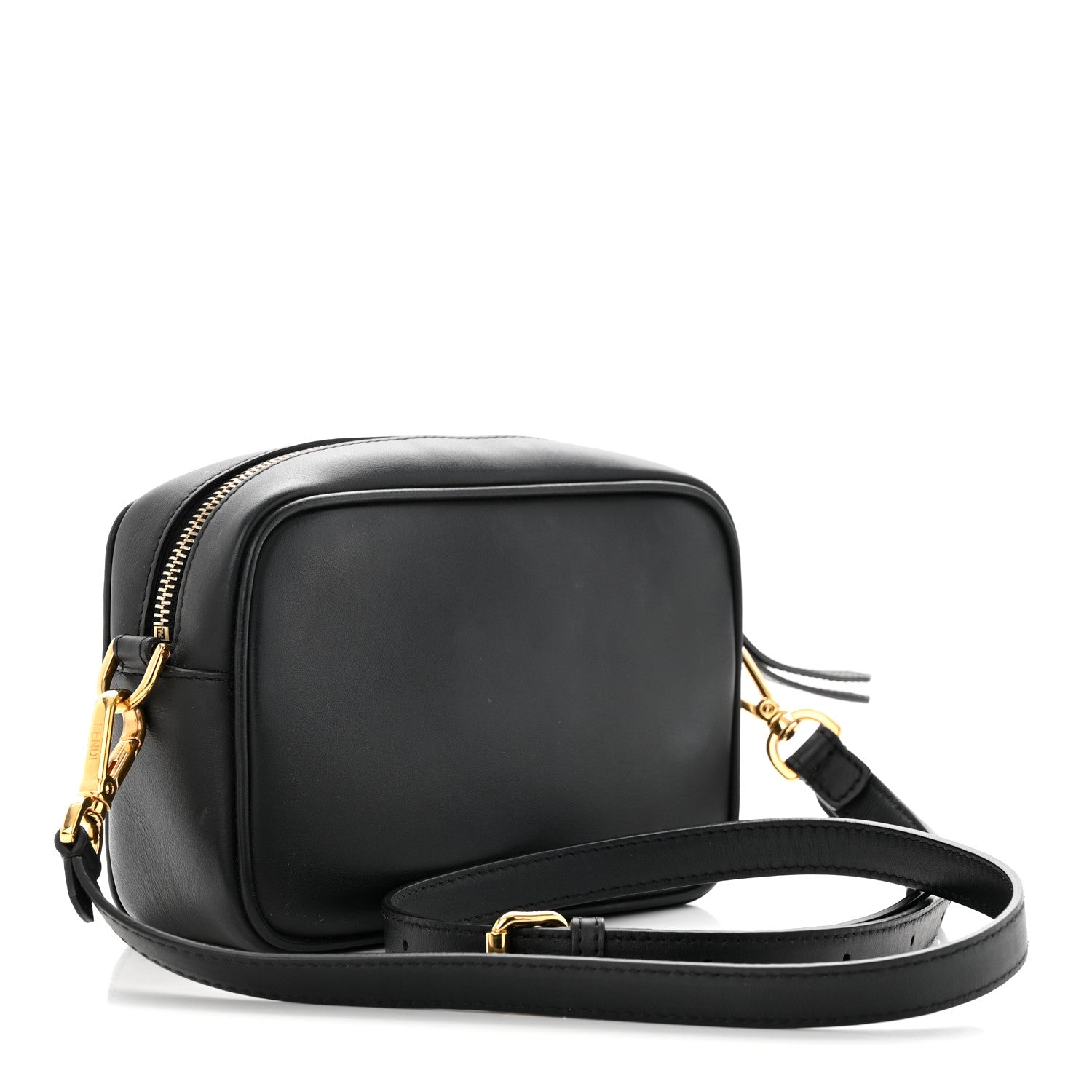 Fendi Vitello Century FF 1974 Embossed Mini Camera Case Black 3 of 11