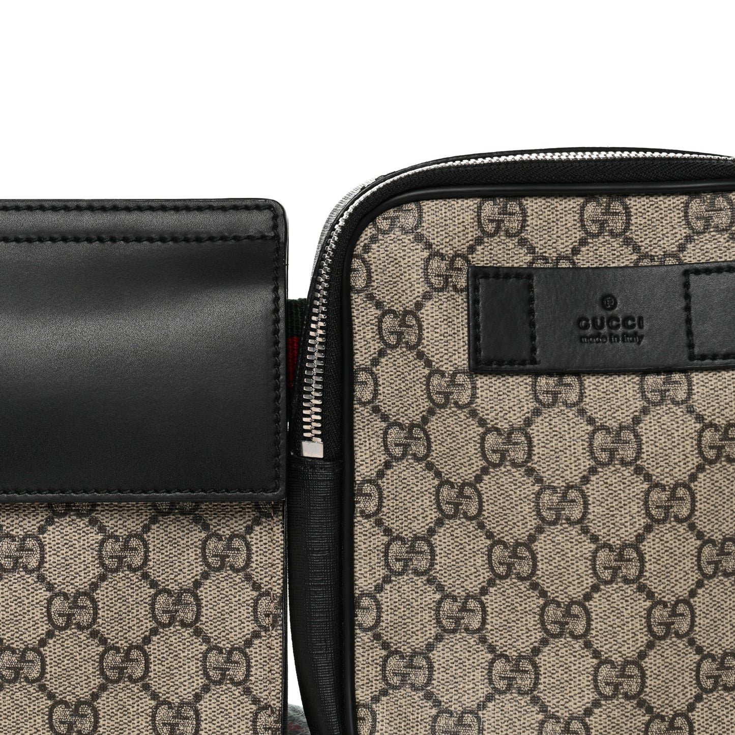 GG Supreme Monogram Web Belt Bag Black