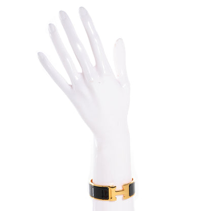 Hermes Enamel Wide Clic Clac H Bracelet PM Black 2 of 7