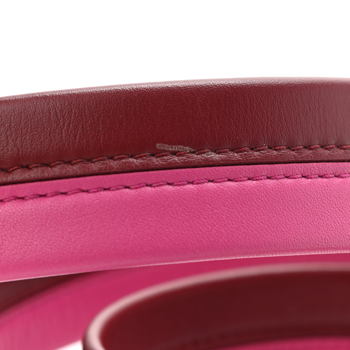 Calfskin Cluny BB Shoulder Strap Bordeaux Fuchsia