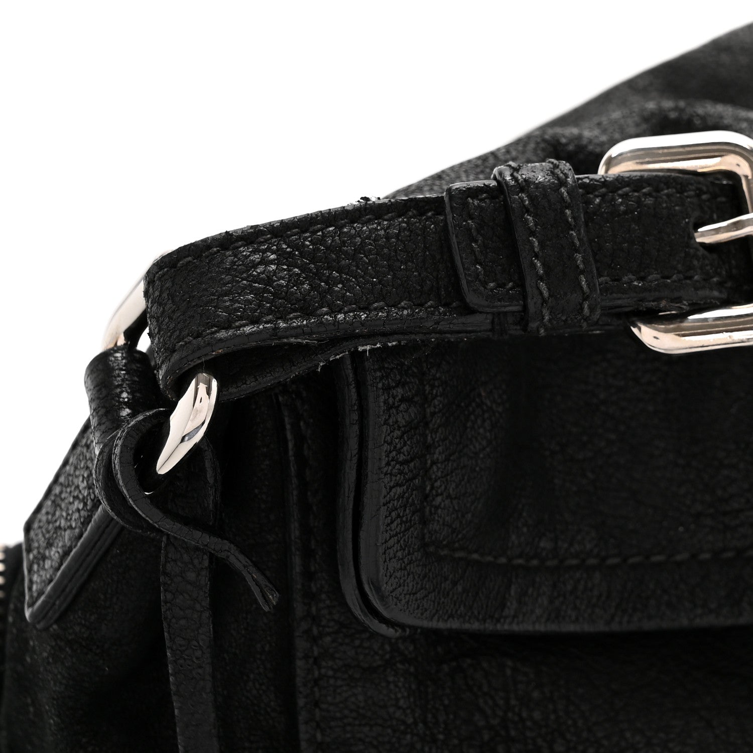 Prada Cervo Antik Easy A Foldover Pushlock Flap Shoulder Bag Black 14 of 15