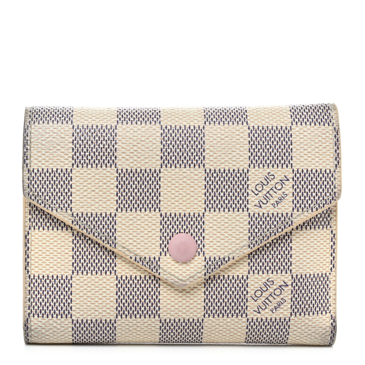 Louis Vuitton Damier Azur Victorine Wallet Rose Ballerine 1 of 13