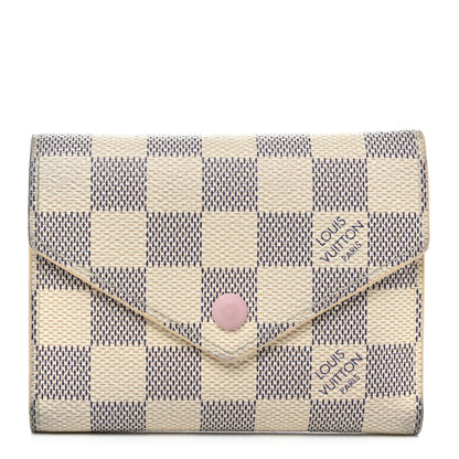 Louis Vuitton Damier Azur Victorine Wallet Rose Ballerine 1 of 13