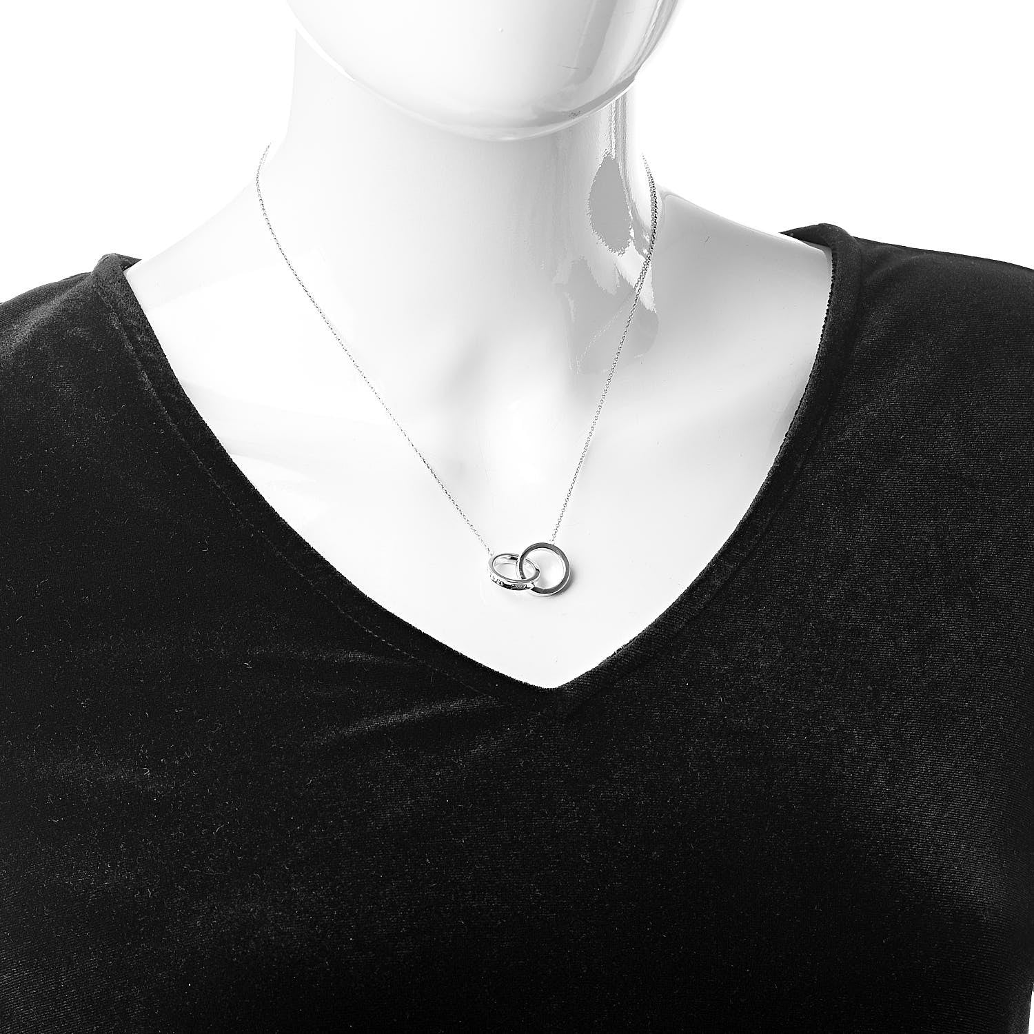 Tiffany Sterling Silver 1837 Interlocking Circles Pendant Necklace 2 of 5