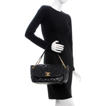 Chanel Calfskin Quilted Retro Chain Flap Black 2 of 9