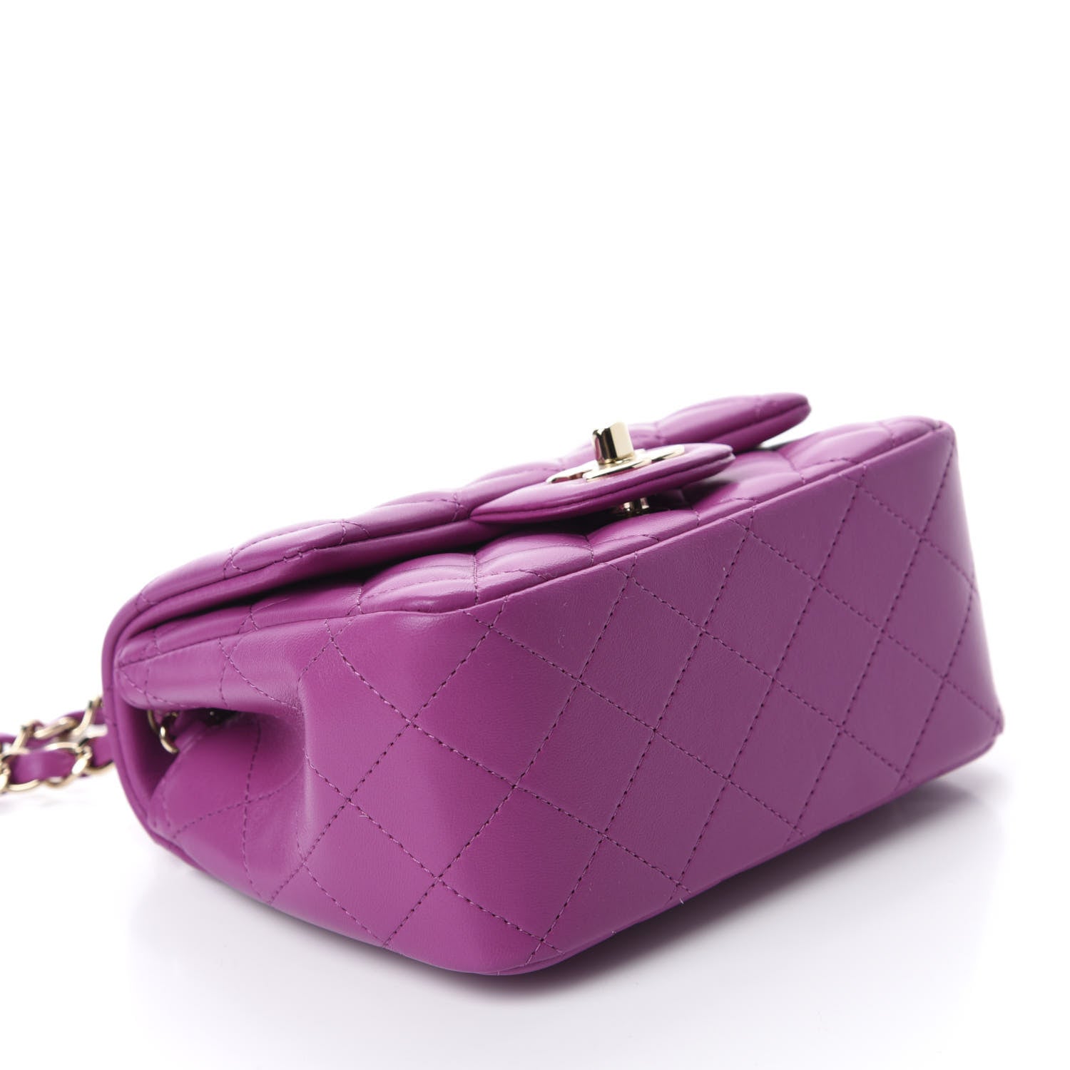 Chanel Lambskin Quilted Mini Square Flap Purple 4 of 10