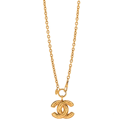 Chanel Metal Quilted CC Long Necklace Gold 1 of 7