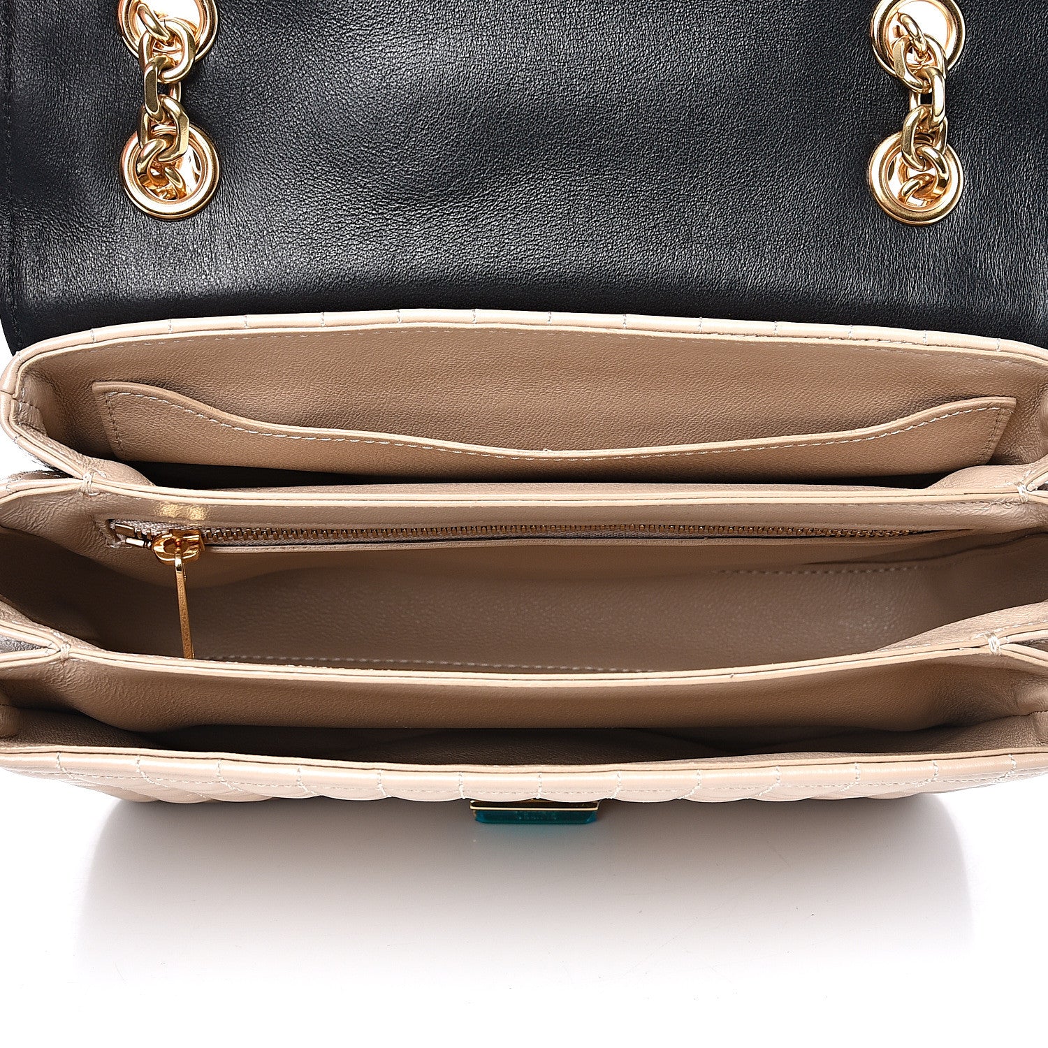 Celine Calfskin Quilted Medium C Bag Nude Black 4 of 8
