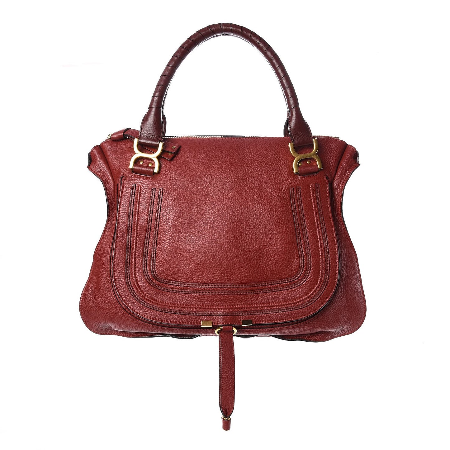 Calfskin Large Marcie Satchel Garnet