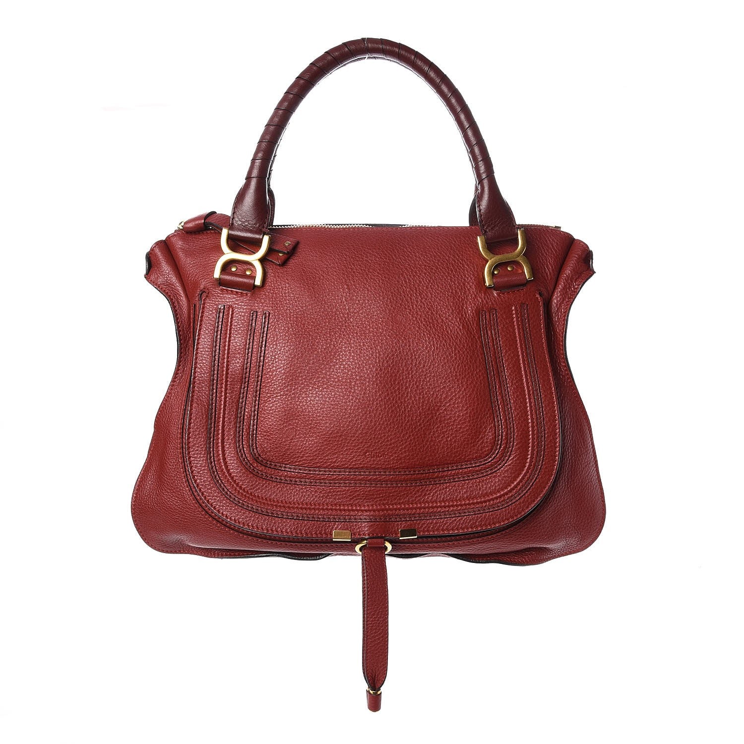Chloe Calfskin Large Marcie Satchel Garnet 1 of 8