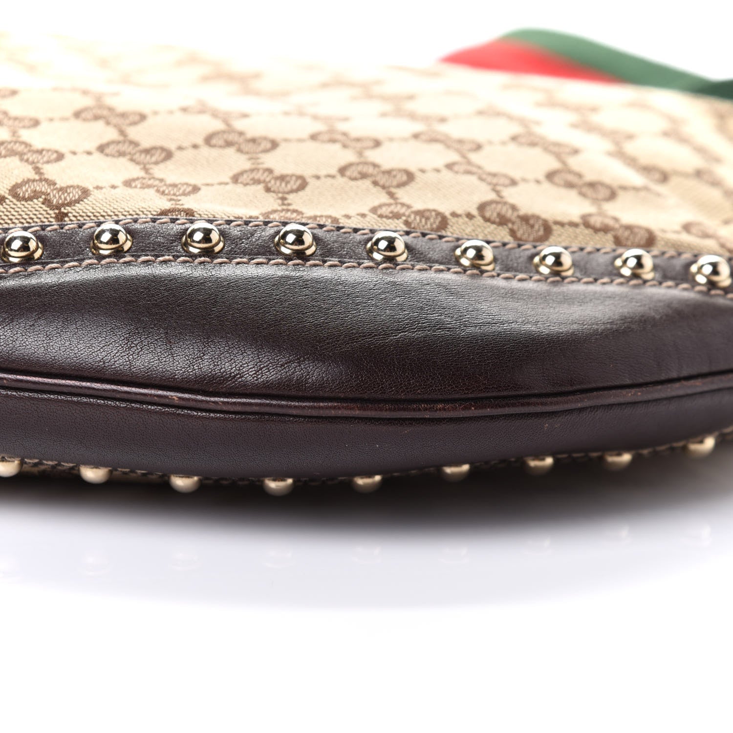 Gucci Monogram Web Studded Pelham Shoulder Bag Dark Brown 9 of 9