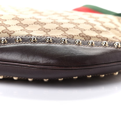Gucci Monogram Web Studded Pelham Shoulder Bag Dark Brown 9 of 9