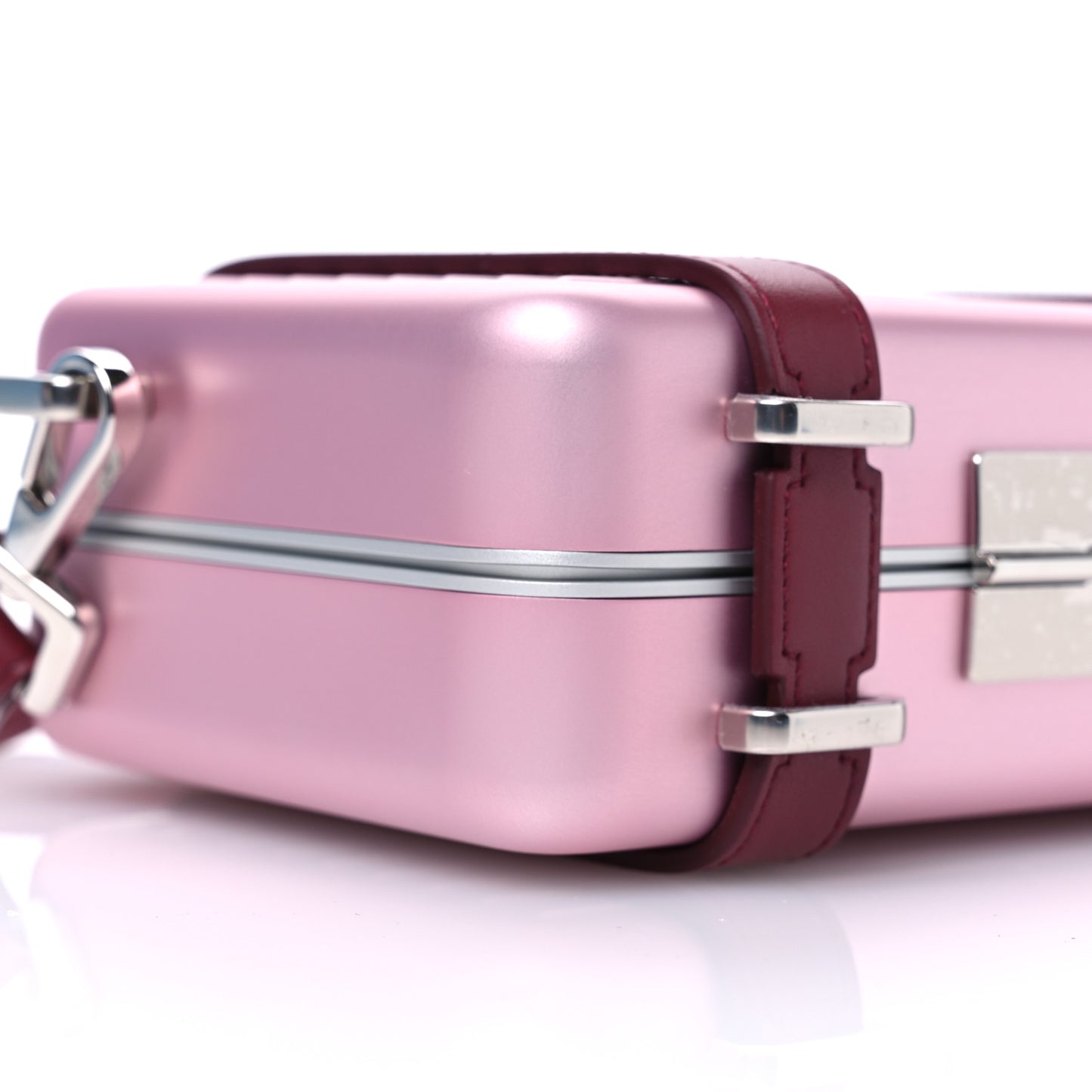 X RIMOWA Aluminum Personal Clutch On Strap Rose