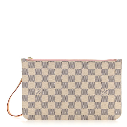 Louis Vuitton Damier Azur Neverfull MM GM Pochette Rose Ballerine 1 of 6