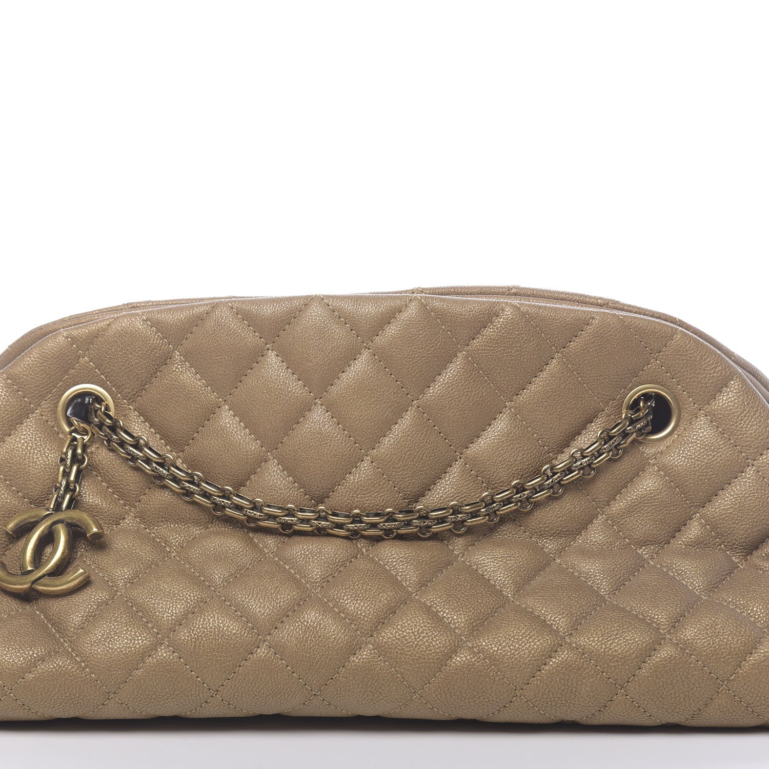Chanel Metallic Calfskin Quilted Medium Just Mademoiselle Gold 8 of 10