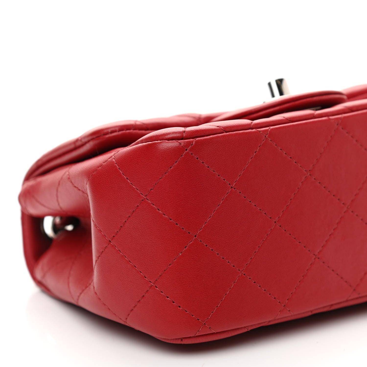 Chanel Lambskin Quilted Mini Square Flap Red 8 of 9