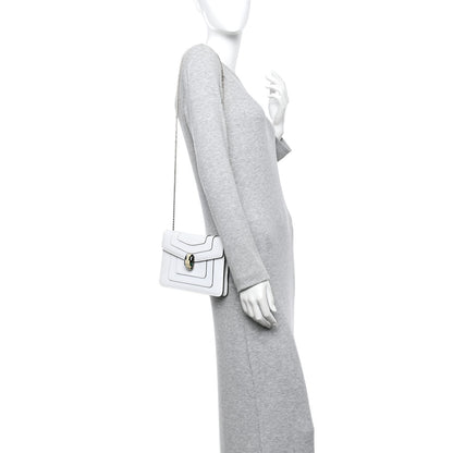 Bulgari Calfskin Small Serpenti Forever Crossbody Bag White Agate 2 of 13