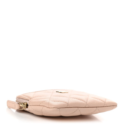 Chanel Caviar Quilted Zip Card Holder Wallet Light Beige 4 of 8