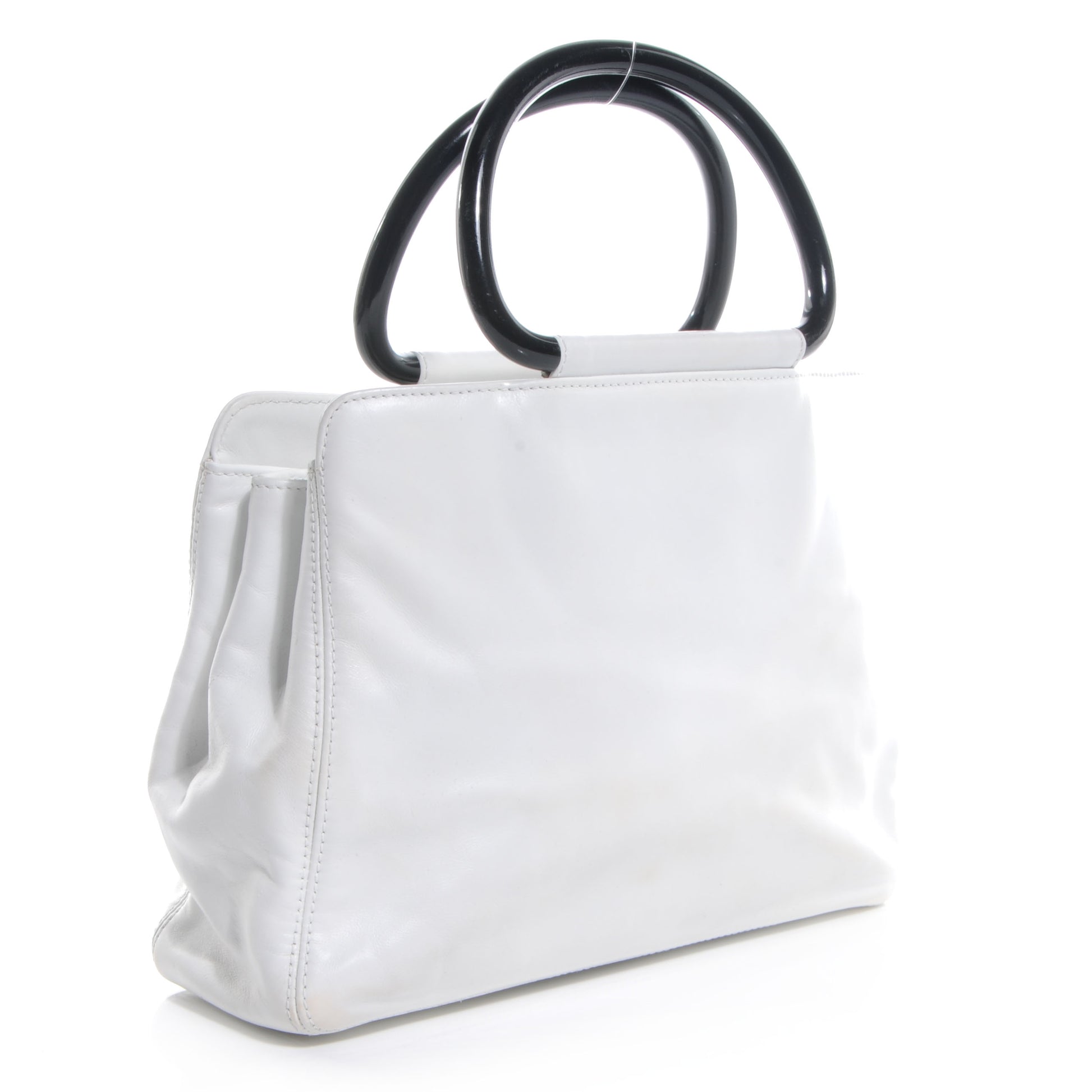 Chanel Lambskin CC Handle Tote White 3 of 9