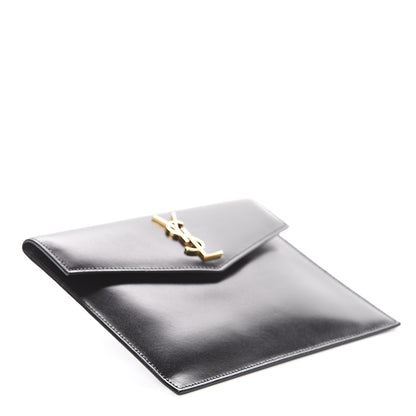 Saint Laurent Smooth Shiny Calfskin Monogram Uptown Baby Pouch Black 3 of 5