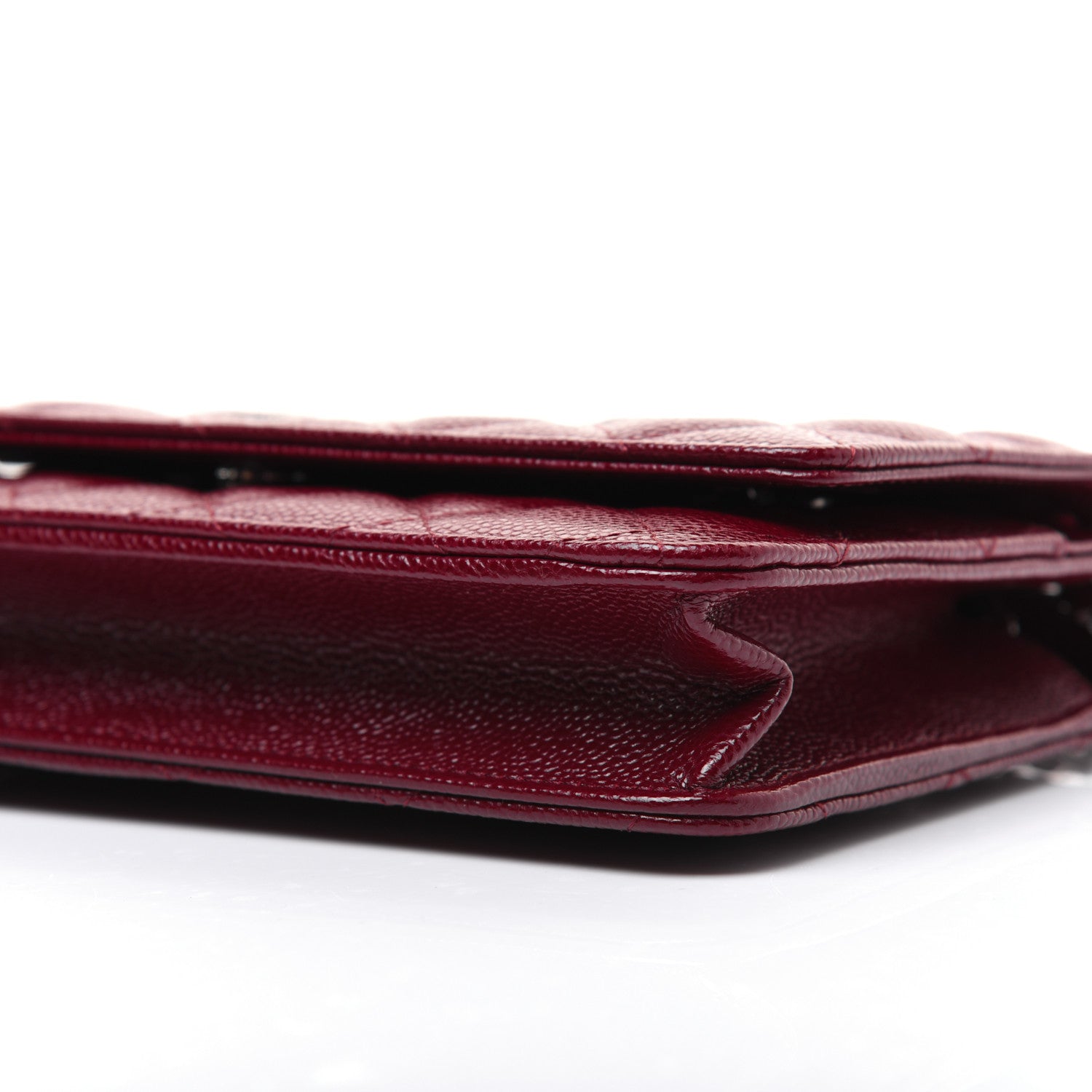 Chanel Caviar Quilted Wallet on Chain WOC Burgundy 7 of 18