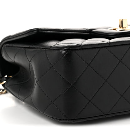Chanel Lambskin Quilted Mini Top Handle Rectangular Flap Black 8 of 10