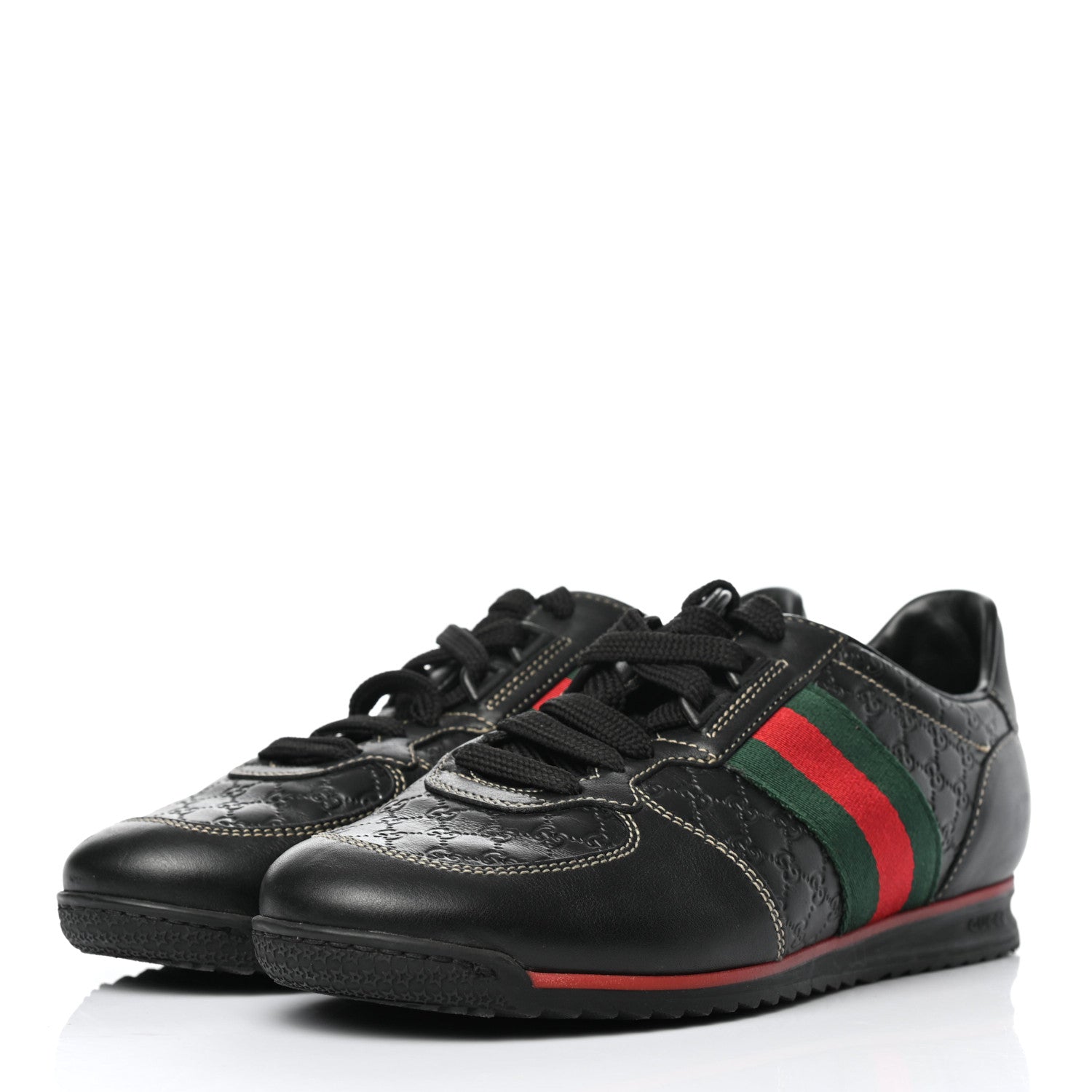 Gucci Guccissima Web Sneakers 35.5 Black 3 of 12
