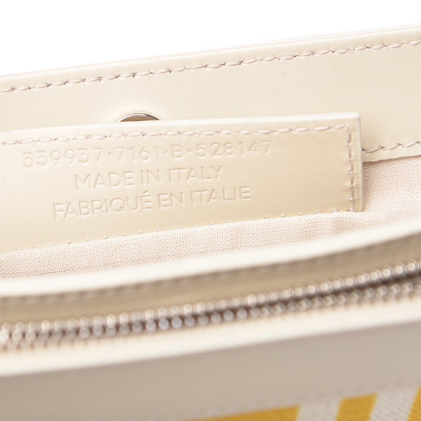 Cotton Canvas Striped Pochette Crossbody Bag Yellow