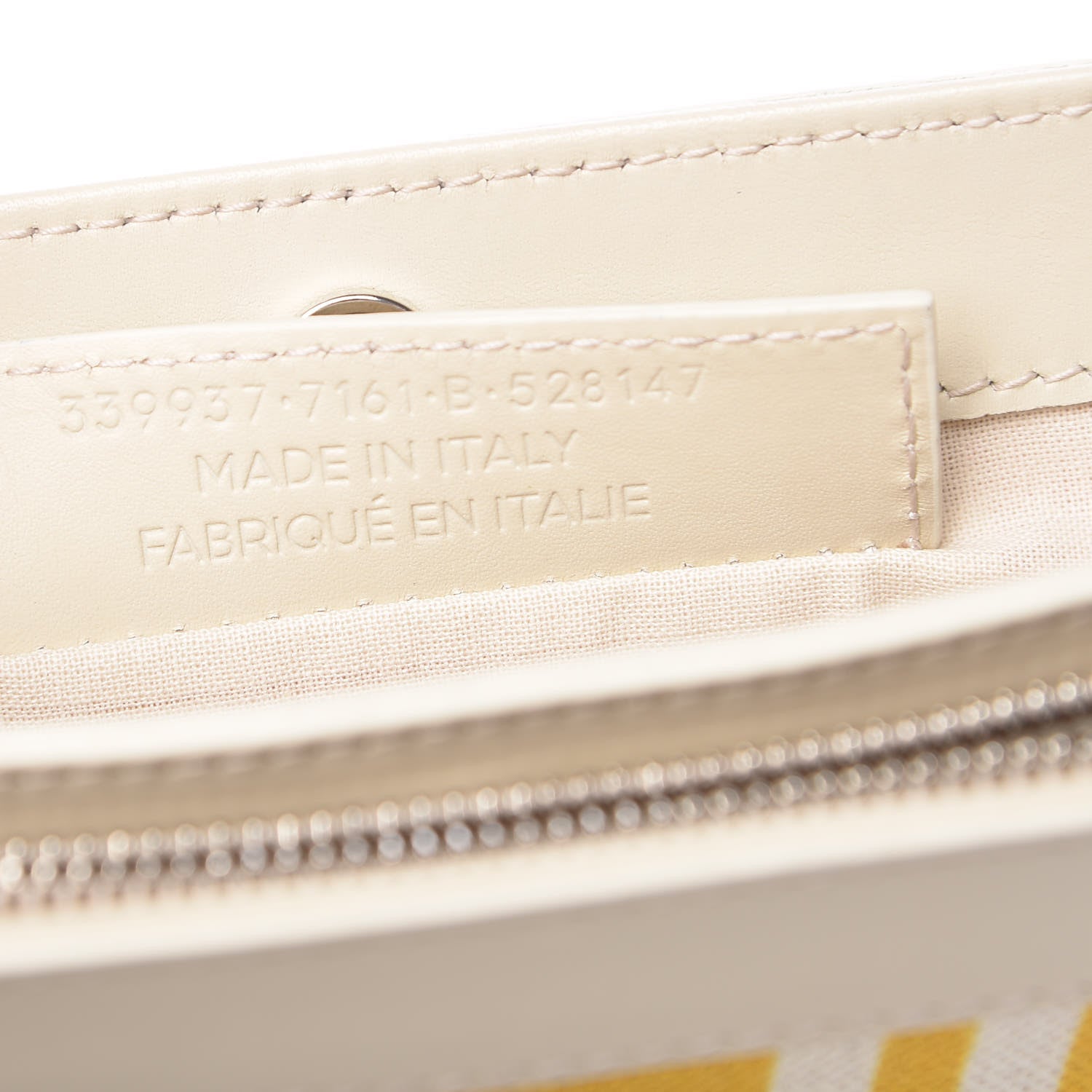 Balenciaga Cotton Canvas Striped Pochette Crossbody Bag Yellow 8 of 14