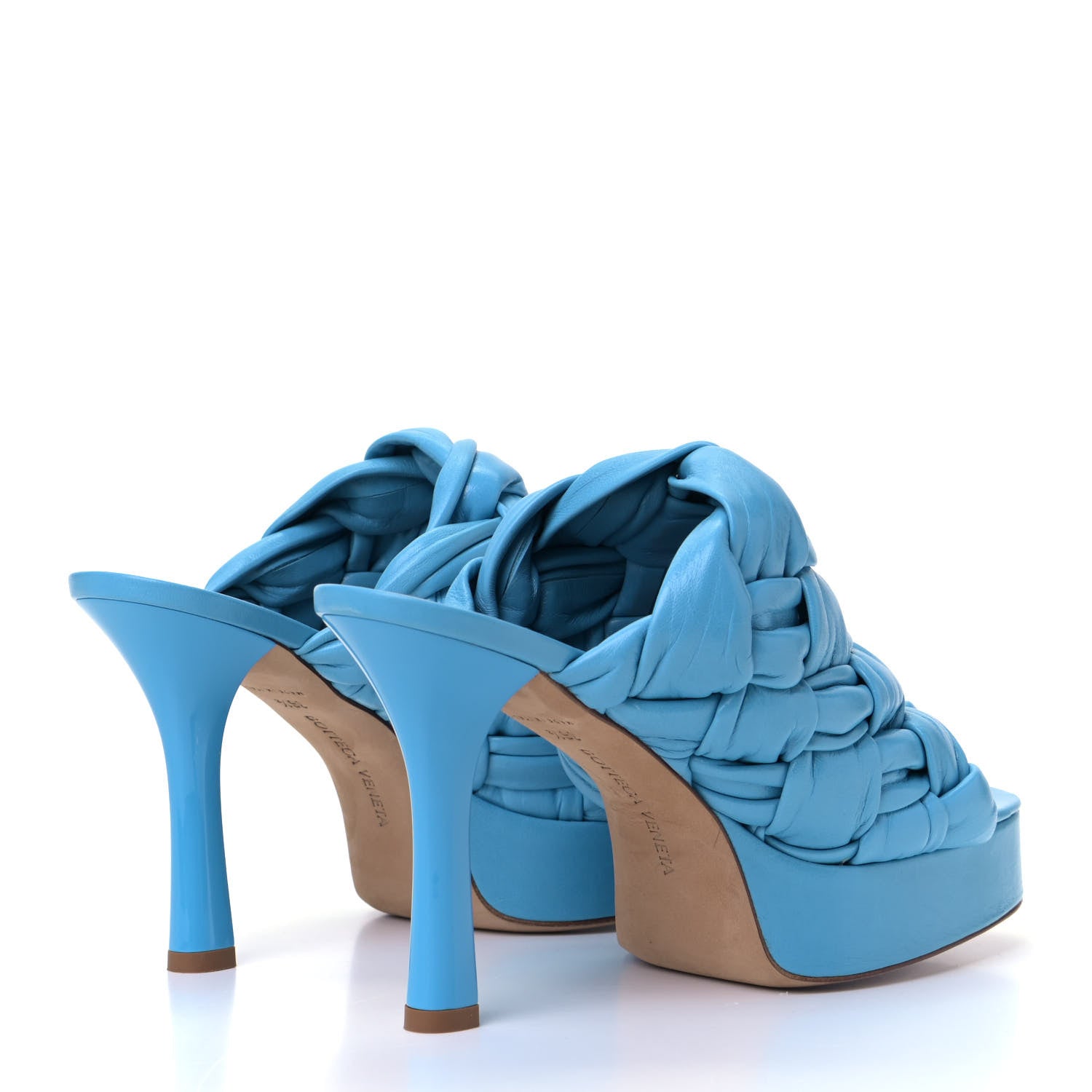 Bottega Veneta Nappa Intreccio The Board Platform Mule Sandals 36.5 Sky Blue 2 of 4
