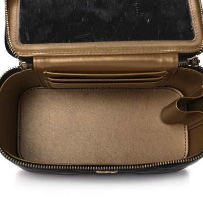 Chanel Lambskin Quilted Small Pearl Crush Vanity Case With Chain Black 5 of 12