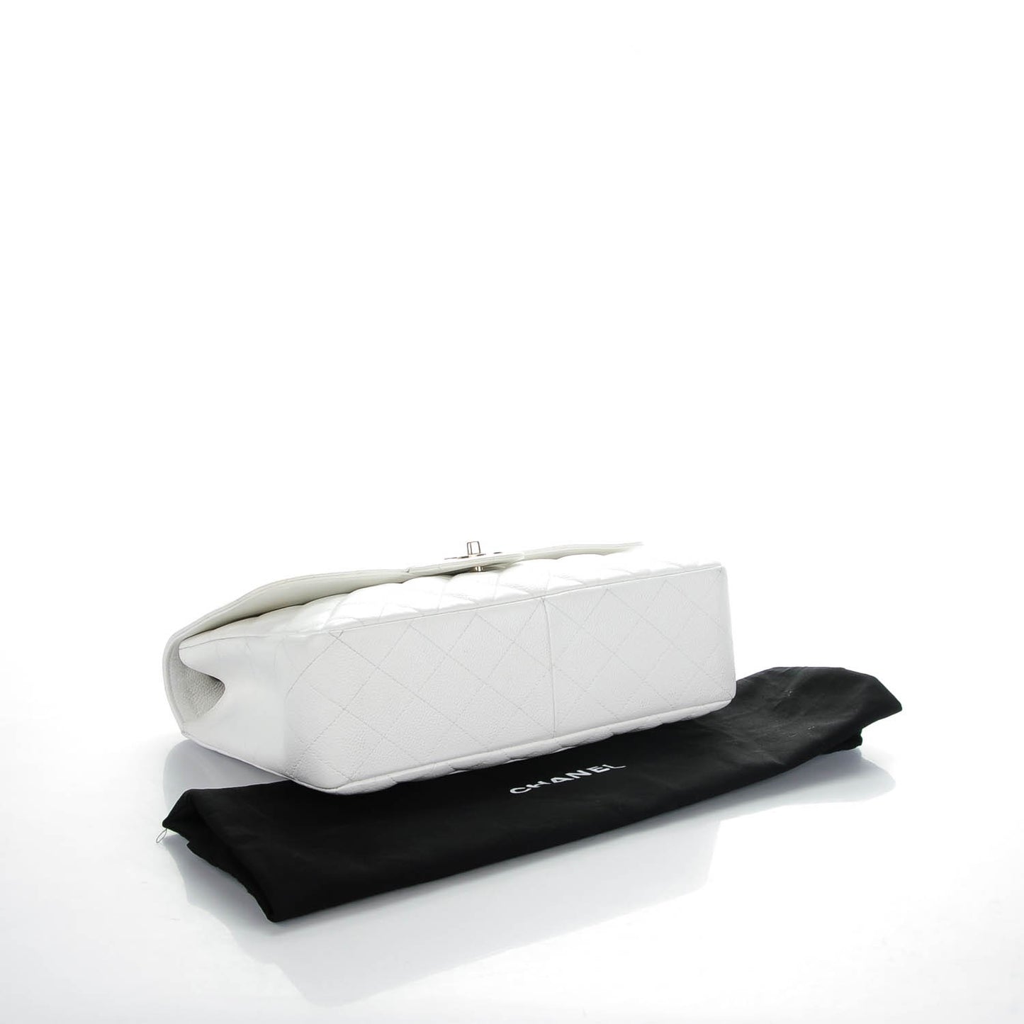 Caviar Quilted Jumbo Single Flap White