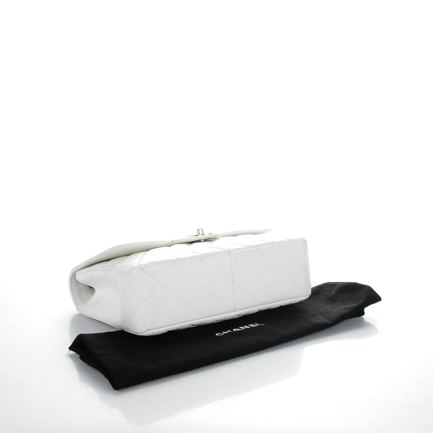 Chanel Caviar Quilted Jumbo Single Flap White 5 of 8
