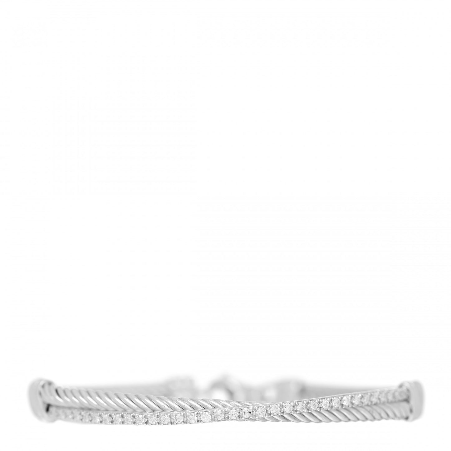 Sterling Silver Diamond 3mm Crossover Bracelet