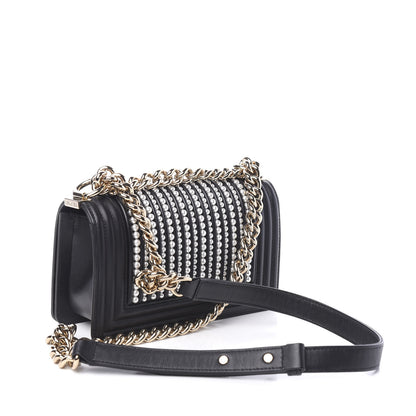 Chanel Calfskin Pearl Small Boy Flap Black 2 of 10