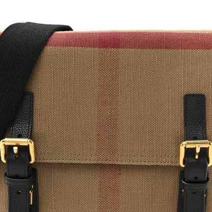 Burberry Canvas Mega Check Small Baildon Messenger Bag Black 8 of 12