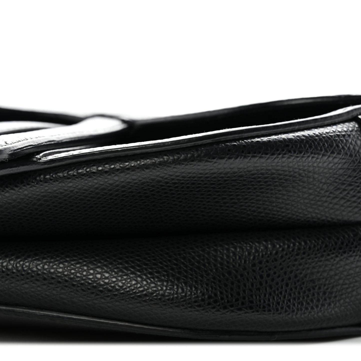 Grained Calfskin Saddle Bag Black