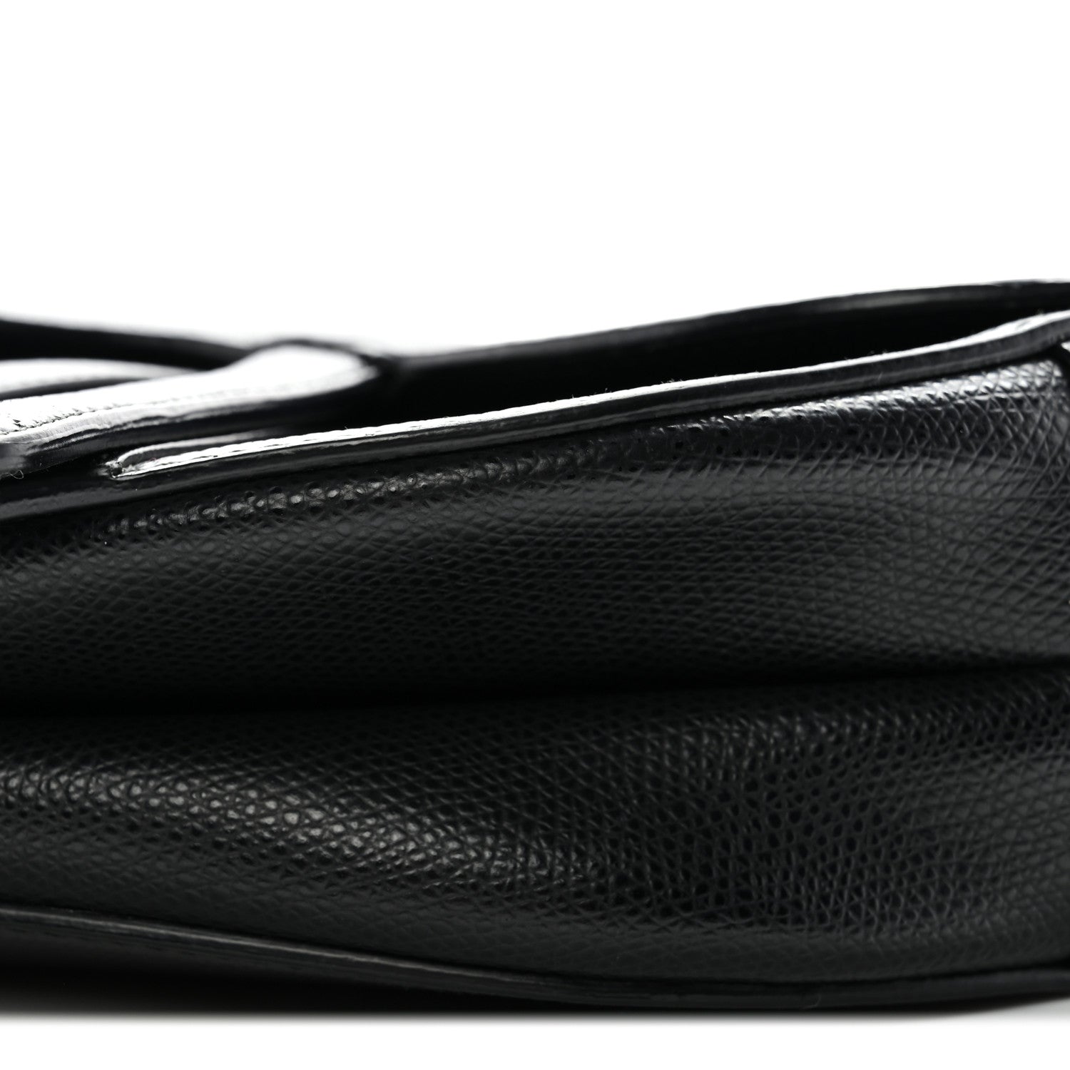 Christian Dior Grained Calfskin Saddle Bag Black 10 of 11