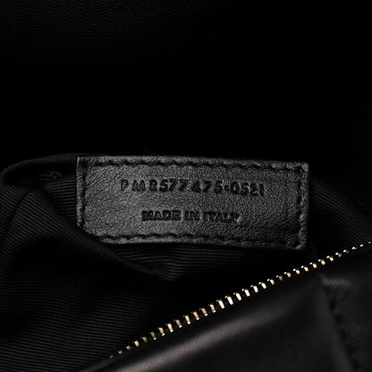 Saint Laurent Lambskin Quilted Medium Loulou Puffer Monogram Chain Satchel Black 8 of 12