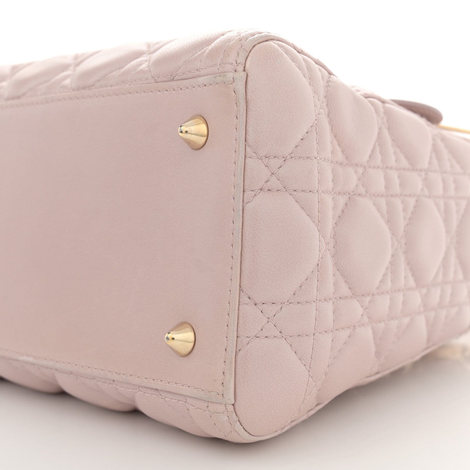 Christian Dior Pearly Lambskin Cannage Medium Lady Dior Lotus 10 of 13