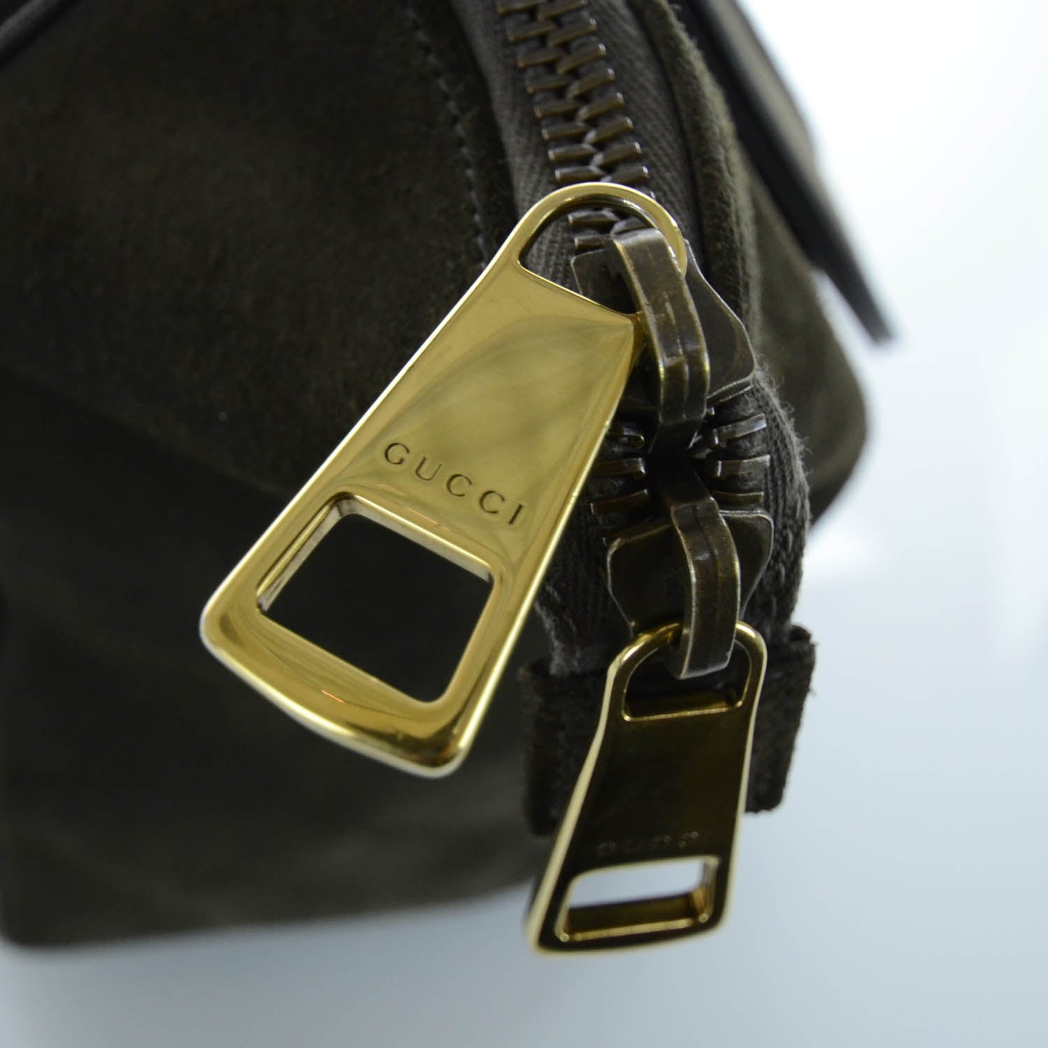 Gucci Suede Medium 1973 Top Handle Satchel Olive 9 of 13