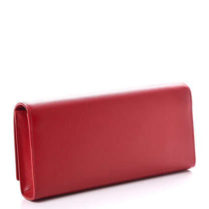 Saint Laurent Grain De Poudre Classic Monogram Cassandre Clutch New Red 3 of 8