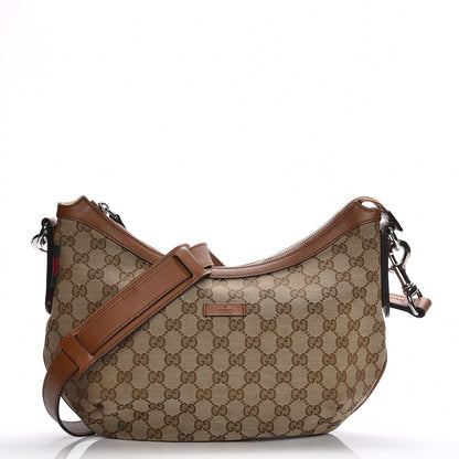 Gucci Monogram Medium Half Moon Hobo Brown 1 of 12