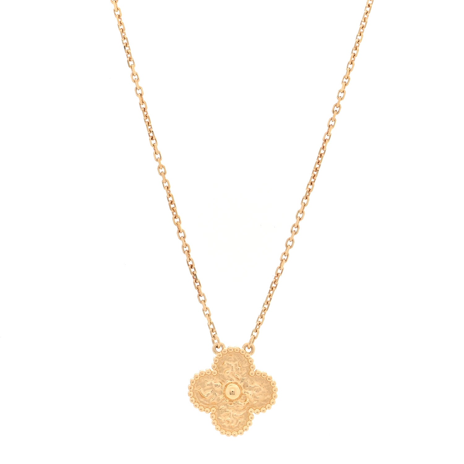 Van Cleef & Arpels 18K Yellow Gold Vintage Alhambra Pendant Necklace 1 of 5