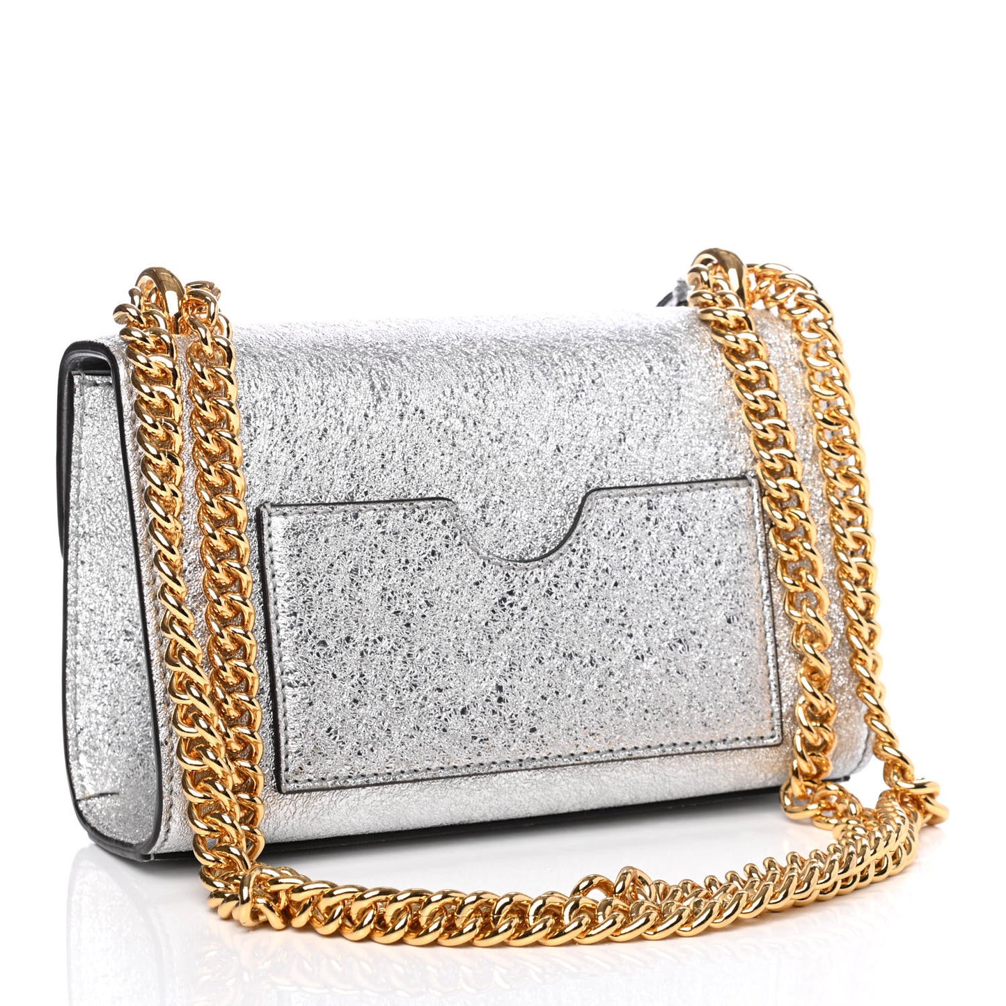 Galassia Small Padlock Shoulder Bag Argento